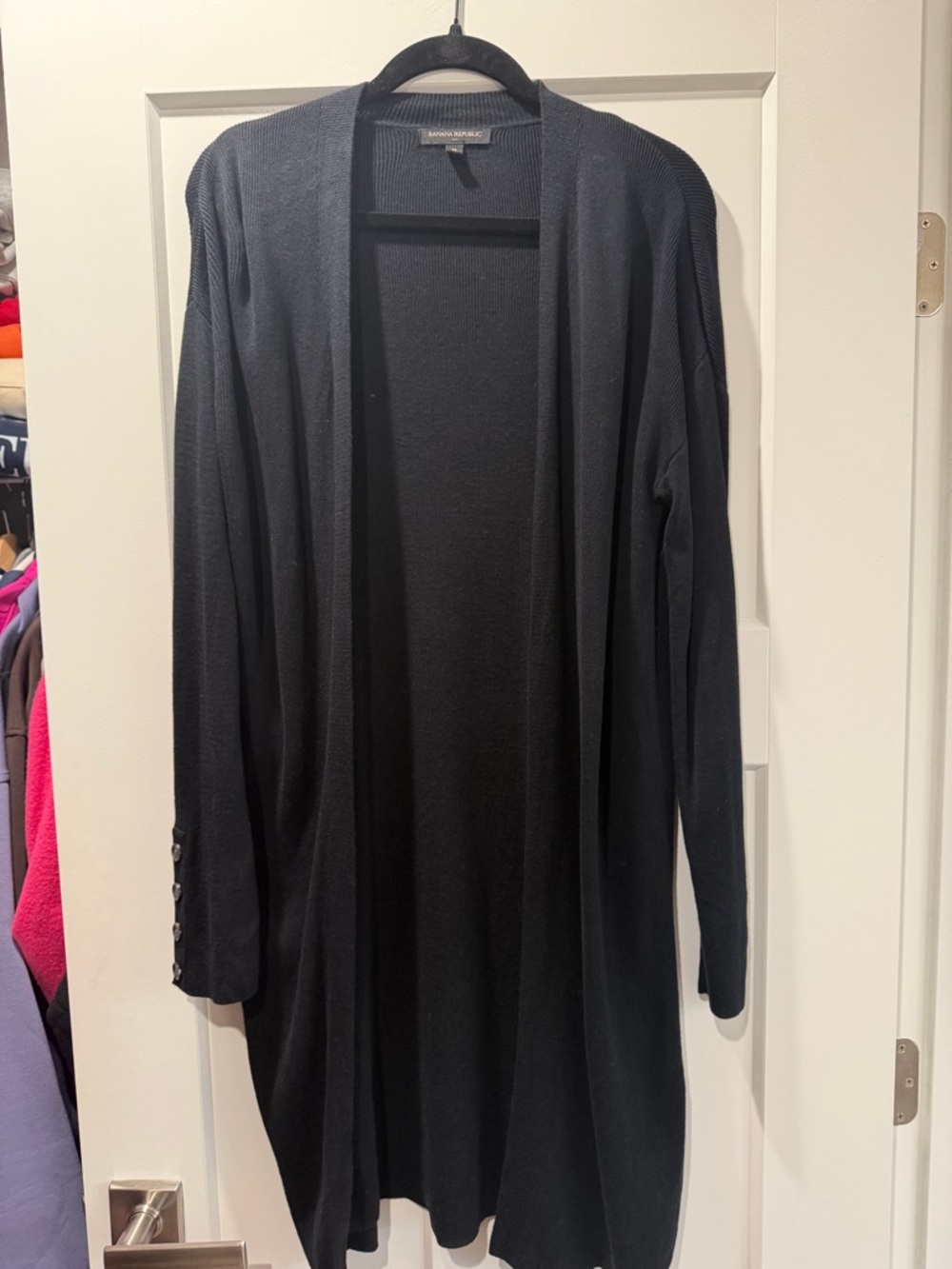 Banana Republic Black, Ribbed Long Crewneck Sweater